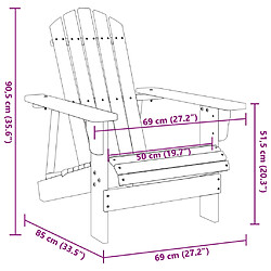 vidaXL Chaise Adirondack blanc 69x85x90,5 cm bois massif de sapin pas cher