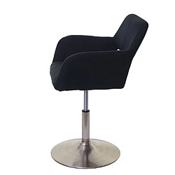 Avis Mendler Chaise de salle à manger HWC-A50 III, style rétro années 50, tissu ~ noir, pied en métal brossé