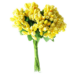 un bouquet de 12pcs fleur artificielle stamen pistil pour le mariage 8.5cm jaune