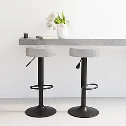 vidaXL Tabourets de bar lot de 2 gris velours