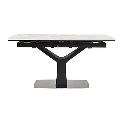 Acheter Vente-Unique Table à manger extensible 6 à 8 personnes - Céramique, verre trempé et métal - Effet marbre blanc et anthracite - COLBY de Maison Céphy