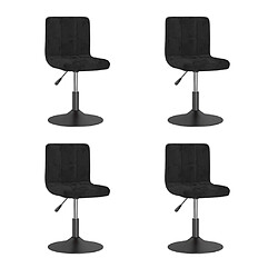 vidaXL Chaises pivotantes à manger lot de 4 noir velours