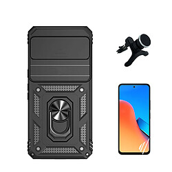 Kit Film de Hydrogel Étui Complète Devant + Coque Magnetic Military Defender Slide Window Anti-Impact + SuppOrt Magnétique Renforcé Phonecare pour Google Pixel 8 - Noir