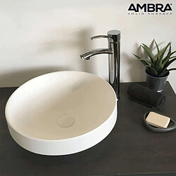 Collection Ambra - Vasque semi-encastrée 40 cm en Solid surface - Lucia