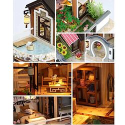 Dollhouse Miniature avec des Meubles, BRICOLAGE En Bois Dollhouse Kit avec LED Lumière, 1:24 Échelle Creative Chambre Maison pas cher