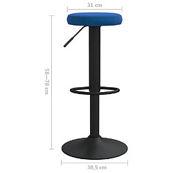 vidaXL Tabourets de bar lot de 2 bleu velours pas cher