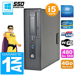 PC HP EliteDesk 800 G1 SFF Core I5-4570 4Go Disque 480Go SSD Graveur DVD Wifi W7 · Occasion 