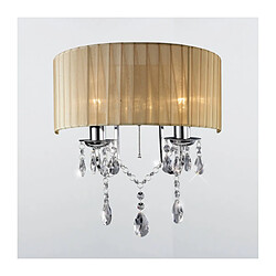 Luminaire Center Applique murale Olivia avec interrupteur avec Abat jour bronze 2 Ampoules chrome poli/cristal