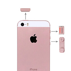 Wewoo Pour iPhone SE Boutons latéraux or rose + plateau de carte SIM pièce détachée pas cher