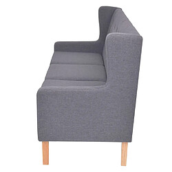 vidaXL Canapé à 3 places tissu gris