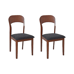 Beliani Chaise de salle à manger Set de 2 Bois foncé ALVIN