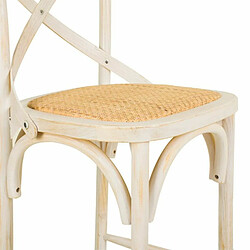 Tabouret Alexandra House Living Blanc Rotin 53 x 116 x 45 cm pas cher