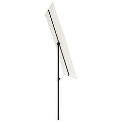 Acheter vidaXL Parasol de jardin avec mât en aluminium 2x1,5 m Blanc sable