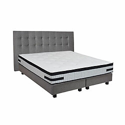 Mes Ensemble matelas 160x200 + sommier + tête de lit gris CONFORTLUXE 