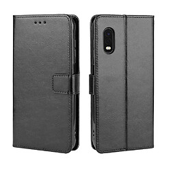 Etui en PU conception unique de peau de cheval fou noir pour votre Samsung Galaxy Xcover Pro