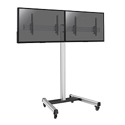 Kimex Support sur roulettes pour 2 écrans TV 43'' - 49'' - Hauteur 175cm - Inclinable