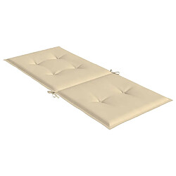 Acheter vidaXL Coussins de chaise de jardin dossier haut lot de 4 beige tissu