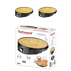 Techwood Crêpière Electrique 35 x 9 x 38 CM Revêtement anti-adhésif Pieds antidérapants 1200W 