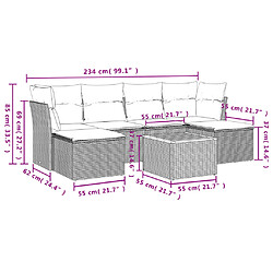 Avis vidaXL Salon de jardin avec coussins 7 pcs beige résine tressée