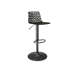 Vente-Unique Tabouret de bar CLARK - Polypropylène - Hauteur réglable - Noir - Base noire 