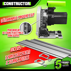 Acheter Scie circulaire plongeante 1400W avec rail de guidage - Lame 190mm 24 dents - Constructor