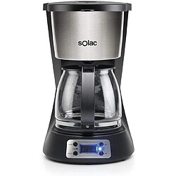 Solac cafetière électrique programmable de 1,5L 1000W gris noir