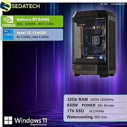 Sedatech PC Gamer Pro Tower • Intel i5-12400F • RTX4060 • 32Go RAM • 1To SSD M.2 • Windows 11