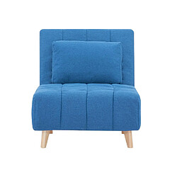 Vente-Unique Fauteuil convertible en tissu bleu STREVI