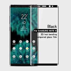 Protecteur écran en verre trempé 3D courbé garde de couverture complète noir pour votre Samsung Galaxy Note 9