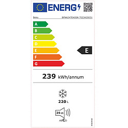 Congélateur intégrable à glissière 220l - BFNA247E40SN - BEKO