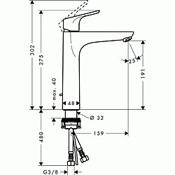 Hansgrohe Mitigeur de lavabo Focus 190 mm 31608000