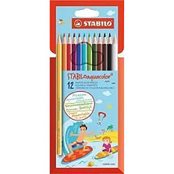 Acheter Newtons Stabilo Aquacolor Etui de 12 Crayons Couleurs Assorties