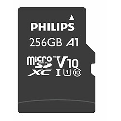 Philips SDXC Card 256GB + SD Adapter UHS-I U1 Reads up to 80MB/s A1 Fast App Performance V10 Memory Card for Smartphones, Tablet PC, Card Reader