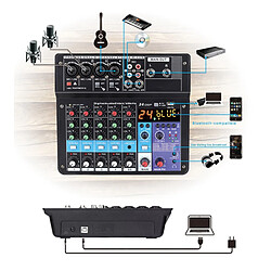 Acheter Table De Mixage 6 Canaux Avec Carte Son Intégrée, Effets DSP, Bluetooth, USB 2.0 YONIS