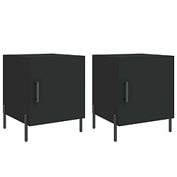 Maison Chic Lot de 2 Tables de chevet - Tables de Nuit noir 40x40x50 cm bois d’ingénierie