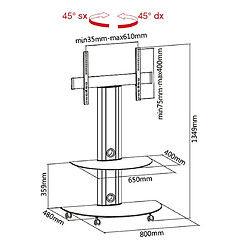 Munari CE080NE support pour téléviseur 139,7 cm (55') Noir