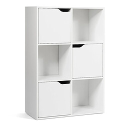 Decoshop26 Meuble de rangement casier avec 6 compartiments 3 ouvert et 3 avec porte 20_0000799 