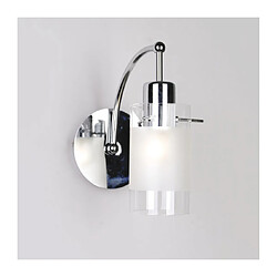 Luminaire Center Applique murale moderne Blend Chrome Coloris : Chrome Coloris de l'abat jour : Blanc, transparent Matèriau : Alliage métallique, verre Hauteur en Cm : 23 Longueur en Cm : 17 Largeur en Cm : 12 IP