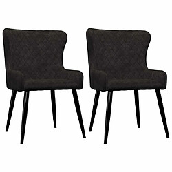 vidaXL Chaises à manger lot de 2 Noir Velours