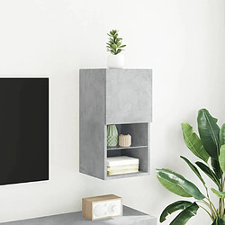 Acheter Maison Chic Meuble TV avec lumières LED, Banc TV pour salon, Meuble de rangement gris béton 30,5x30x60 cm -GKD47756