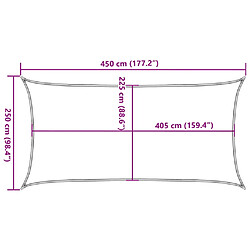 vidaXL Voile d'ombrage 160 g/m² Vert clair 2,5x4,5 m PEHD pas cher