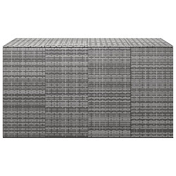 vidaXL Boîte à coussins de jardin Résine tressée 194x100x103 cm Gris