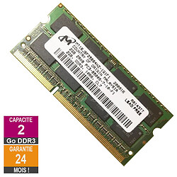 Barrette Mémoire 2Go RAM DDR3 Micron MT16JSF25664HZ-1G1F1 SO-DIMM PC3-8500 1066MHz 2Rx8 - Reconditionné