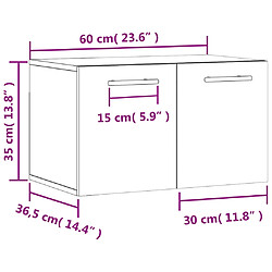 vidaXL Armoire murale Chêne marron 60x36,5x35 cm Bois d'ingénierie pas cher