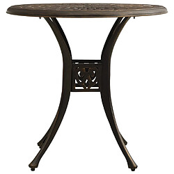 vidaXL Table de jardin Bronze 78x78x72 cm Aluminium coulé