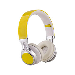 LUUCOZK Casque filaire 3,5 mm Casque stéréo Écouteur pliable pour téléphone et ordinateurTablette-Jaune 