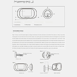 Universal Sonnette numérique à cristaux liquides, trou de queue, lunettes, caméra de surveillance, sonnette à 90 degrés.(Argent) pas cher