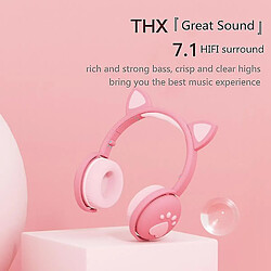 Universal Casque bluetooth lumineux mignon led chat oreille patte fille cadeau enfant casque et écouteurs