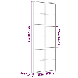 vidaXL Porte coulissante doré 76x205 cm verre ESG dépoli et aluminium pas cher