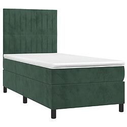 Avis Sommier à lattes et matelas LED,Cadre à lattes de lit pour Adulte Vert foncé 90x200cm Velours -MN76117